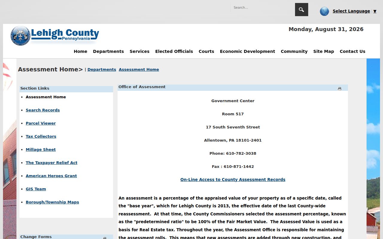 Whitehall Township neighbors county assessment and parcel research route
