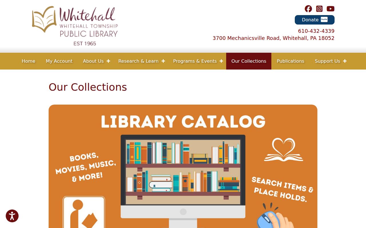 Whitehall Township previous residents library historical collection