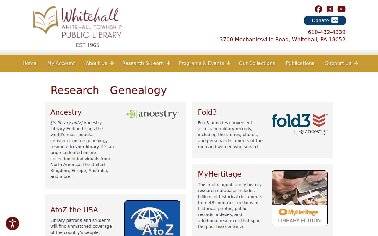 Whitehall Township city directory genealogy resource screen