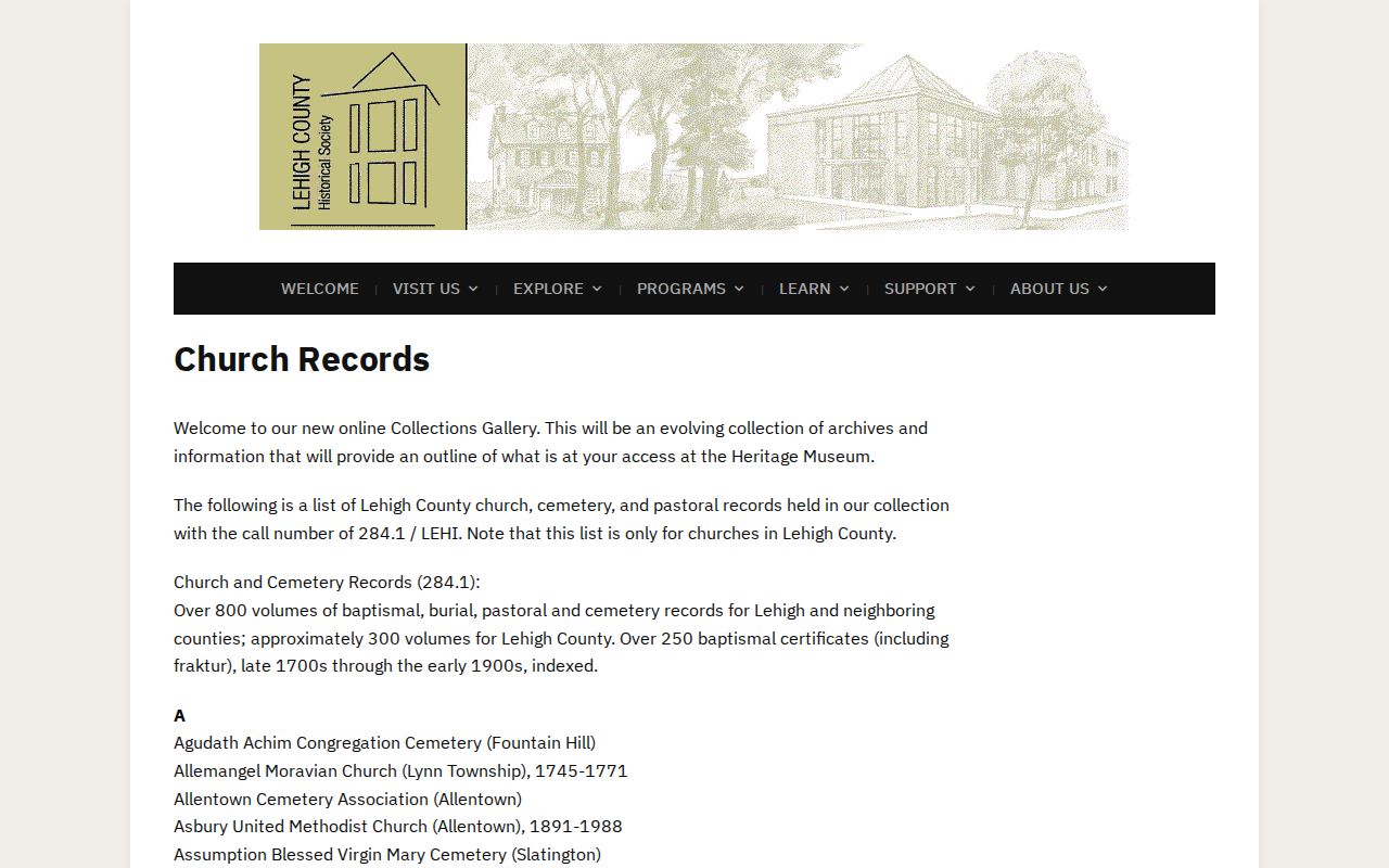Whitehall Township previous residents local historical society collection
